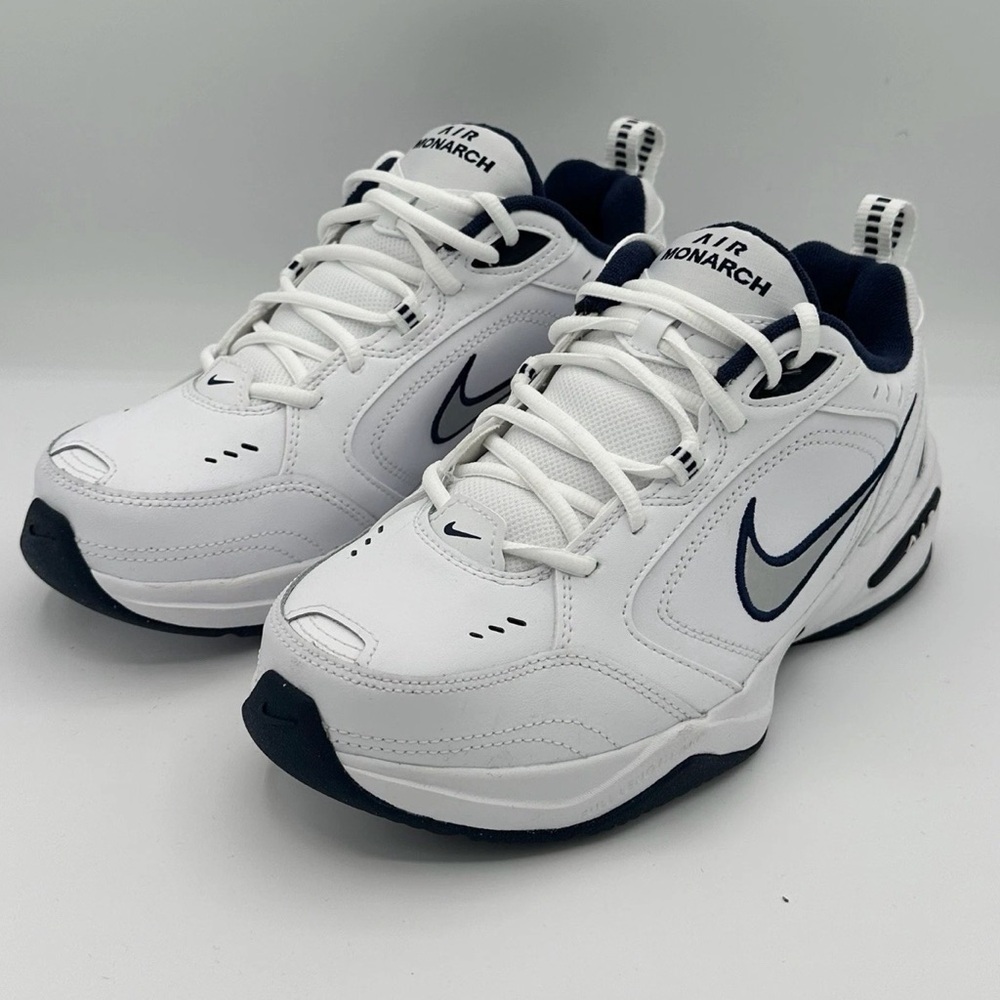 Nike Air Monarch IV 4E White Navy Men's Size 11.5 Wide Shoe 4E 416355-102 New - Picture 2 of 4
